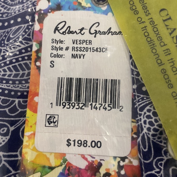 NEW Robert Graham Navy Paisley Shirt - Picture 8 of 8